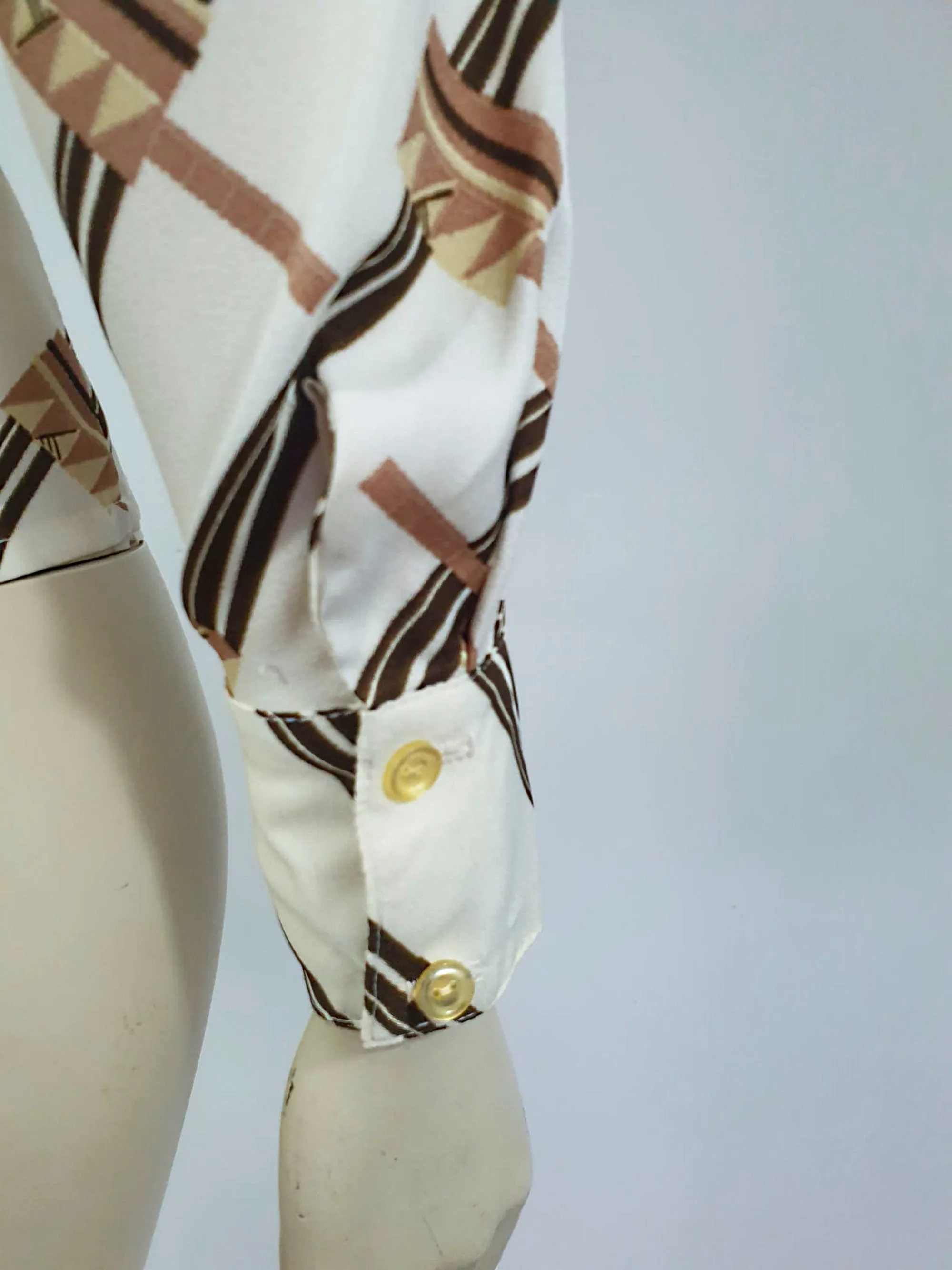 1970s Geometric Print Shirt - S