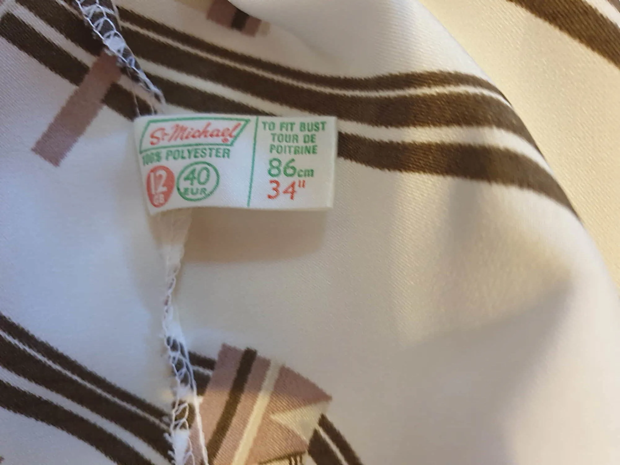 1970s Geometric Print Shirt - S