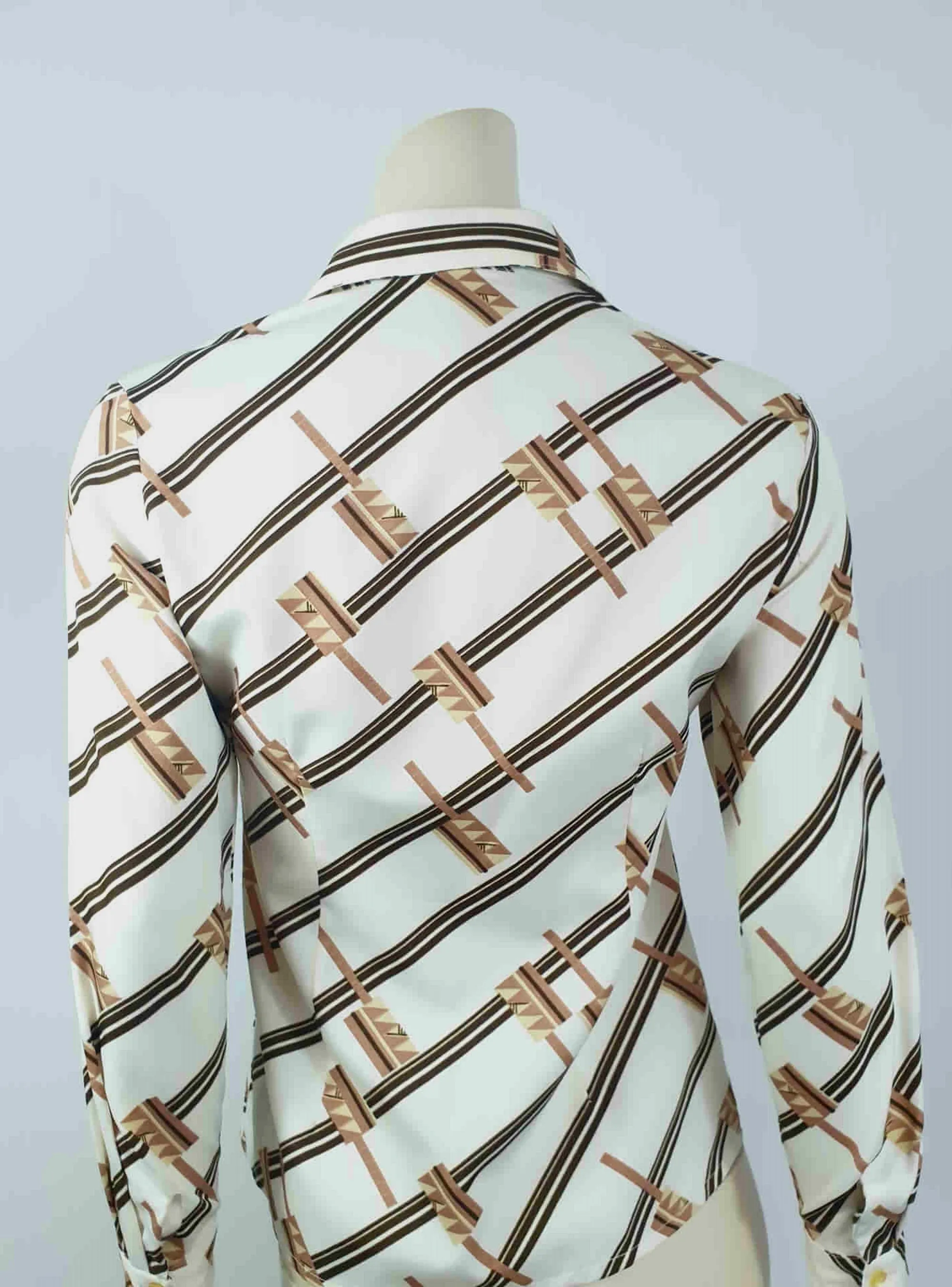 1970s Geometric Print Shirt - S