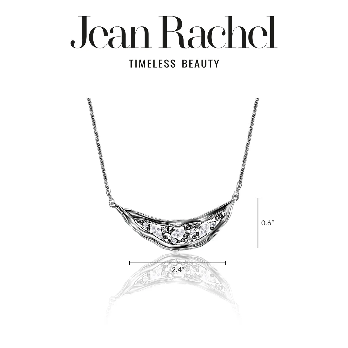 Artistic Sterling Silver Marquise CZ Necklace