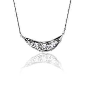 Artistic Sterling Silver Marquise CZ Necklace