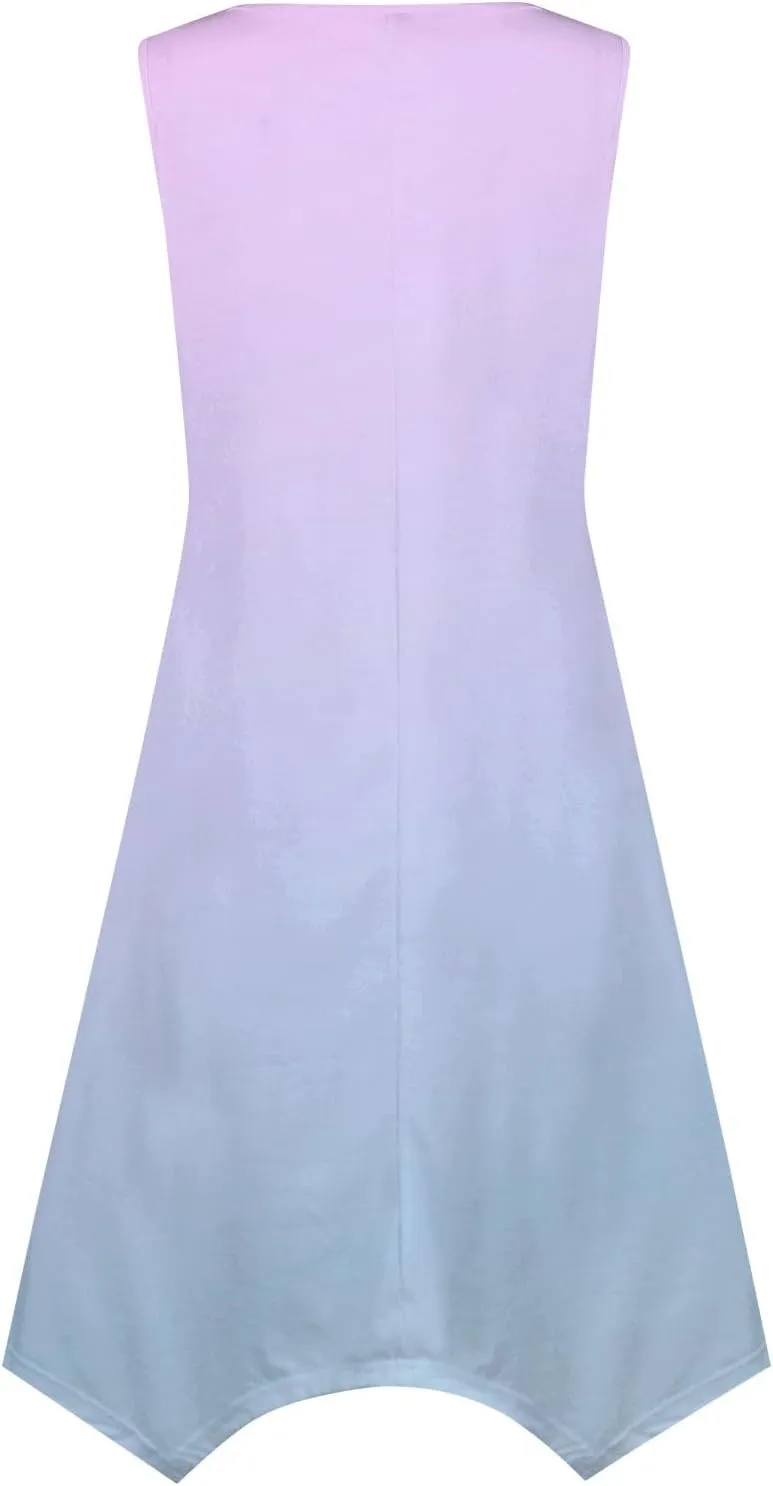 Azeralia Long Spring Dresses for Women 2024 V Neck Maxi Dress Sleeveless Sundress with Pockets Sundresses for Women Plus Size