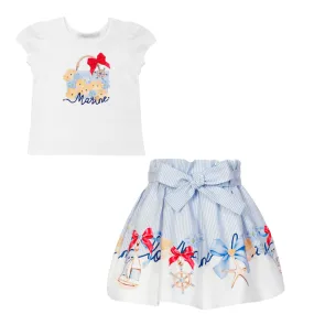 BALLOON CHIC - Nautical  Skirt Set - White