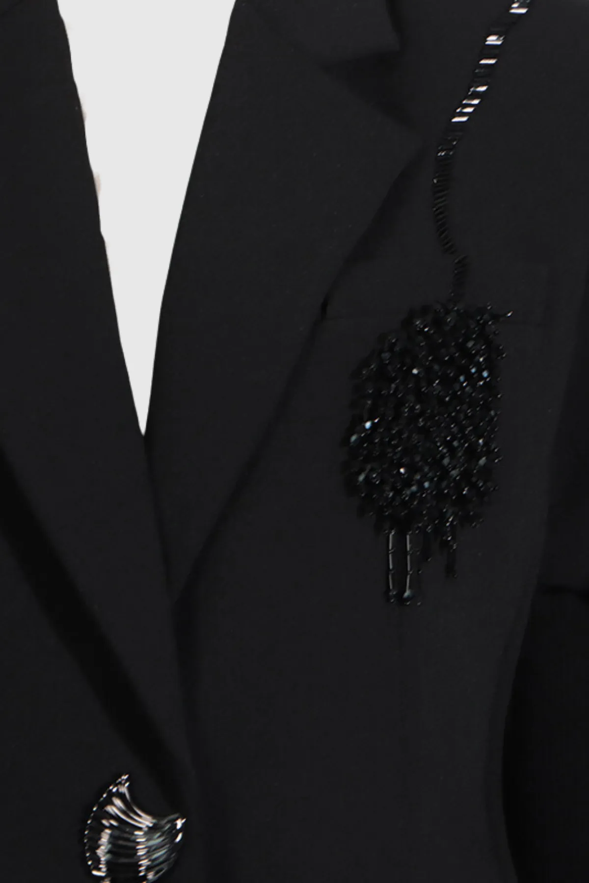 Balloon Sleeve Rhinestone Blazer