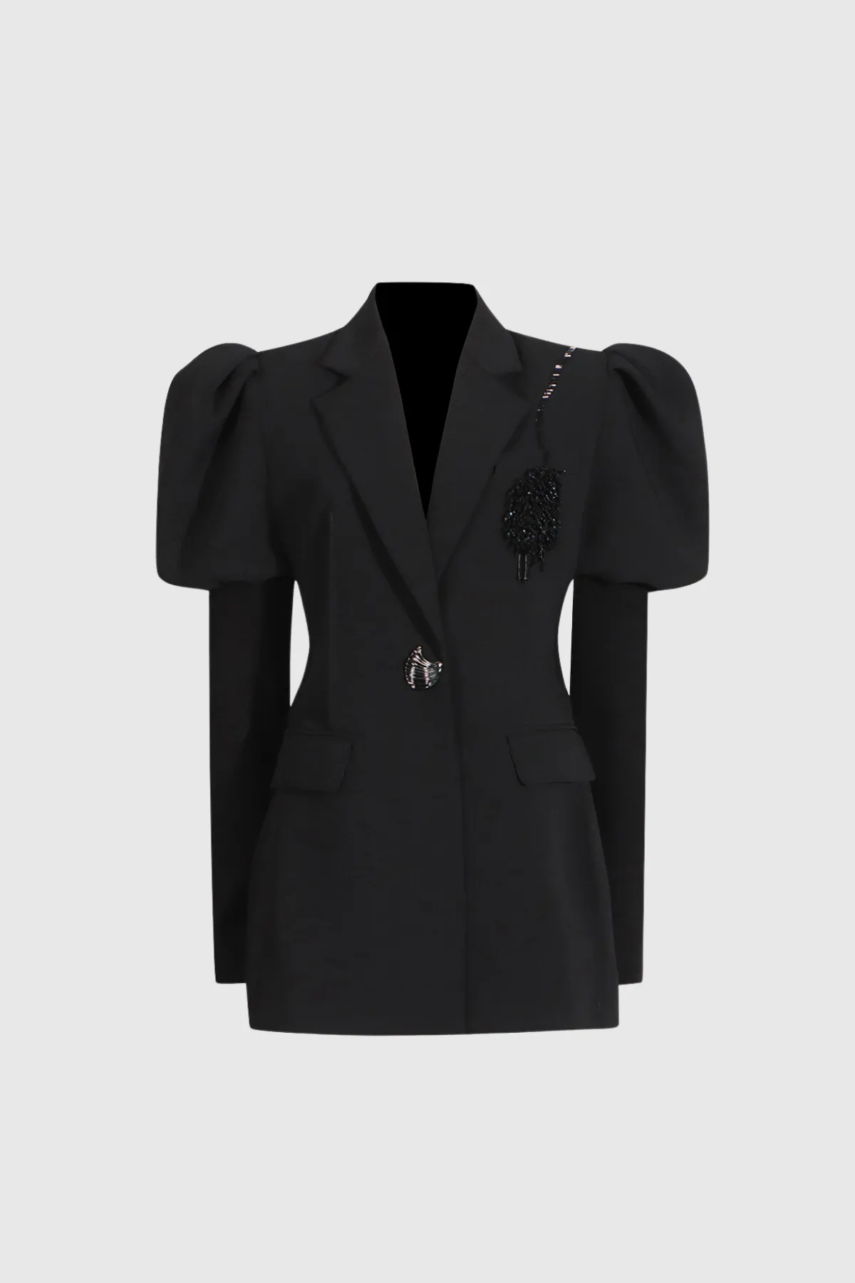 Balloon Sleeve Rhinestone Blazer