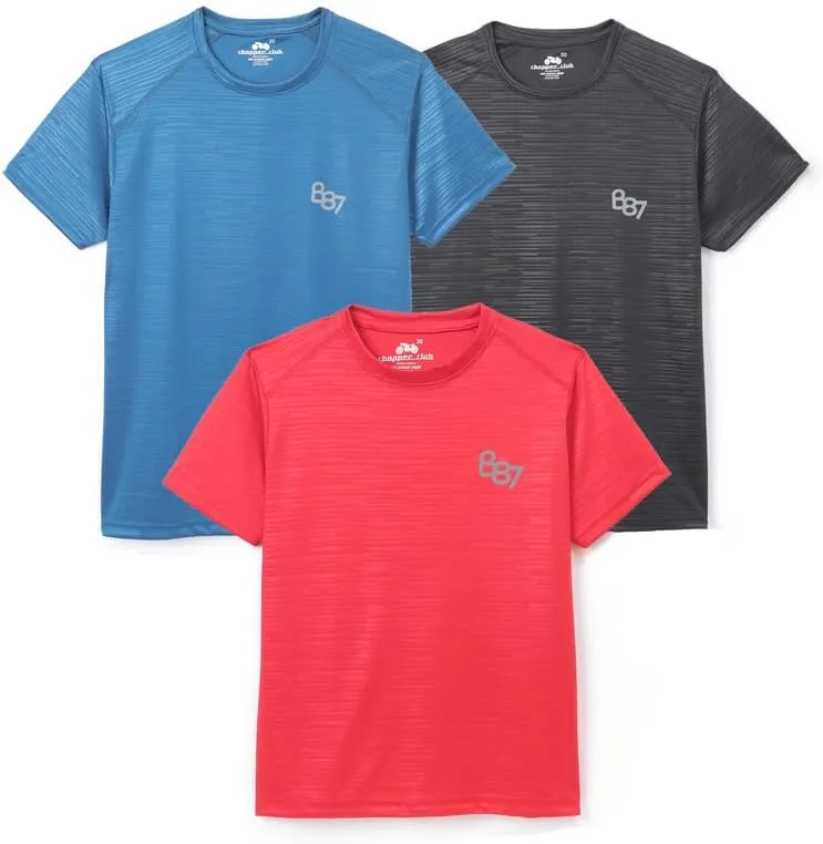 chopper club Boys Youth Sports T-Shirts Performance Active Tees Polyester Non-Lycra Quick Dry Wicking Fabric Ultra Soft
