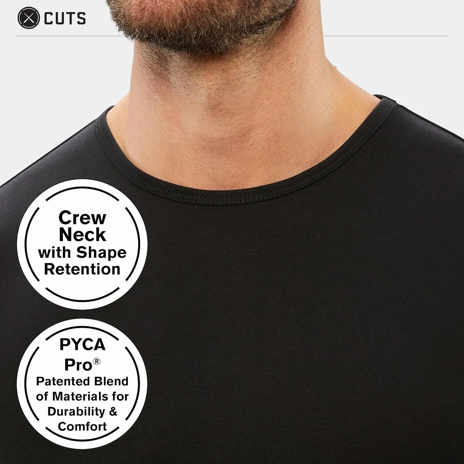 Clothing Men's Premium AO Crew Neck Casual Short Sleeve T-Shirt | Classic Curve Hem | PYCA Pro Soft Fabric