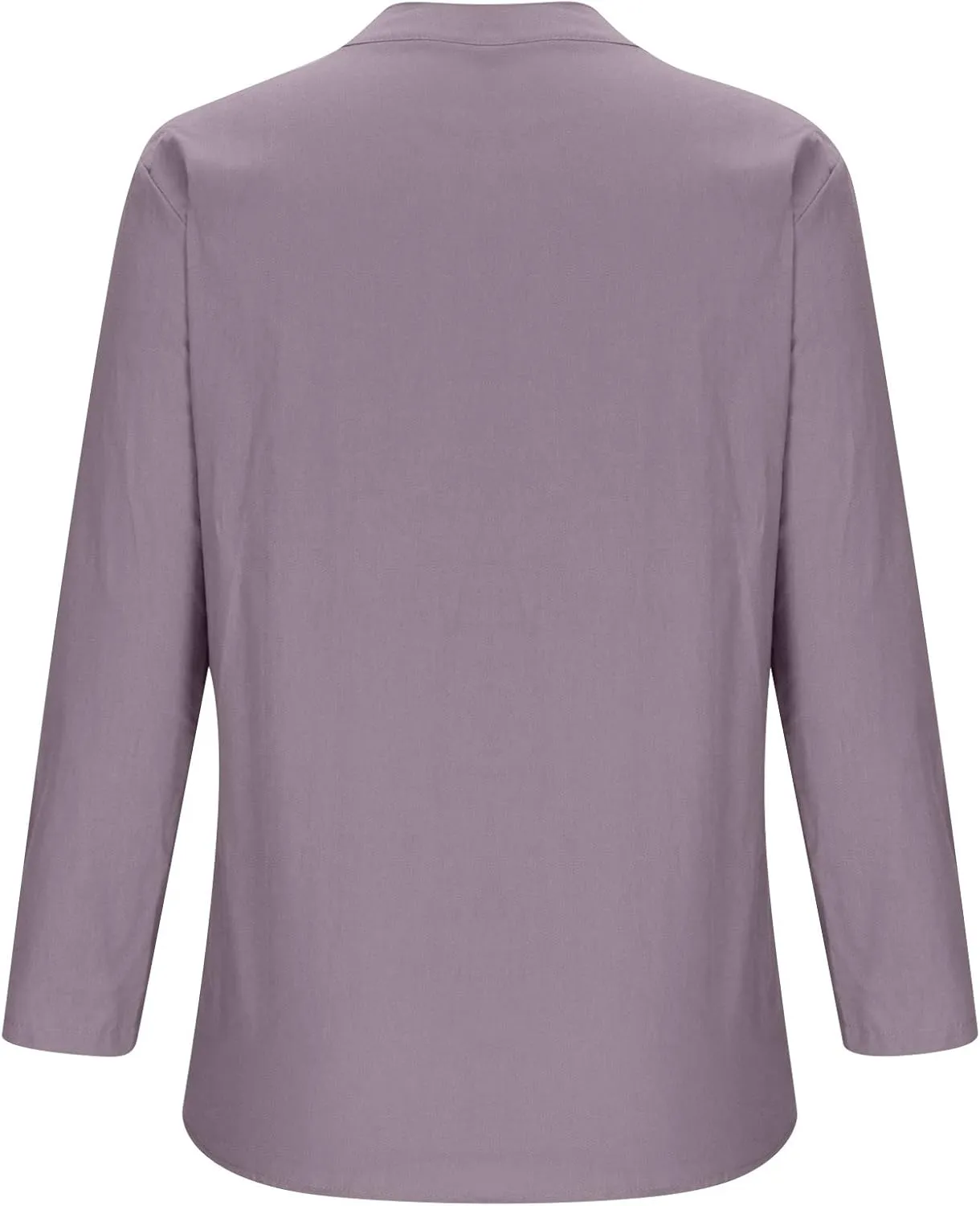 Cotton Linen Shirts for Women Long Sleeve Loose Fit Casual Blouse V Neck Button Down Basic Tees 2025 Summer Tops