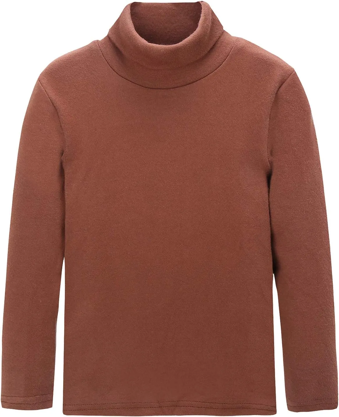CUNYI Boys Girls Turtleneck Long Sleeve Soft Cotton T-Shirts Solid Color Warm Tee Tops