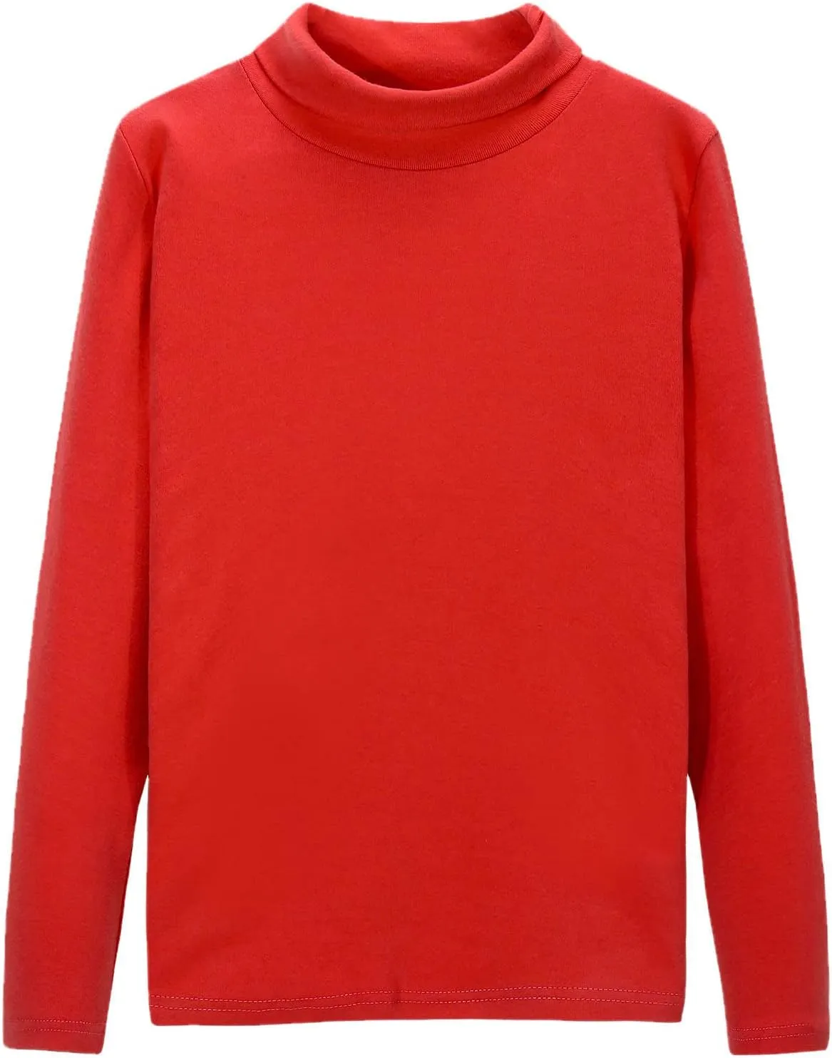 CUNYI Boys Girls Turtleneck Long Sleeve Soft Cotton T-Shirts Solid Color Warm Tee Tops