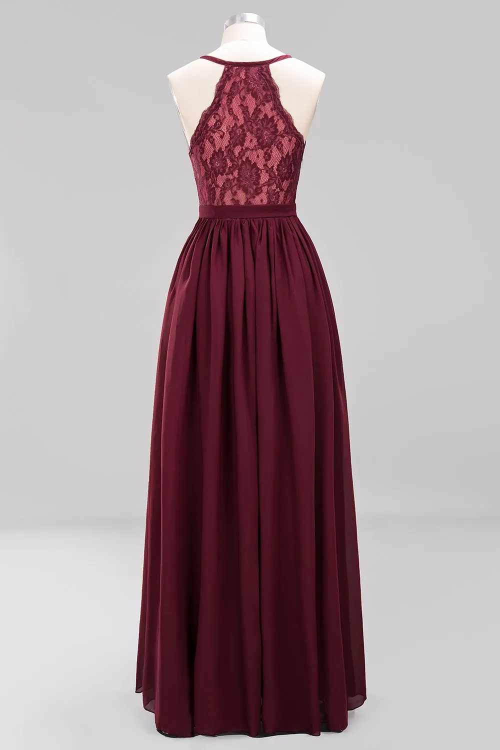 Elegant Long A-line Chiffon V-Neck Chiffon Bridesmaid Dress