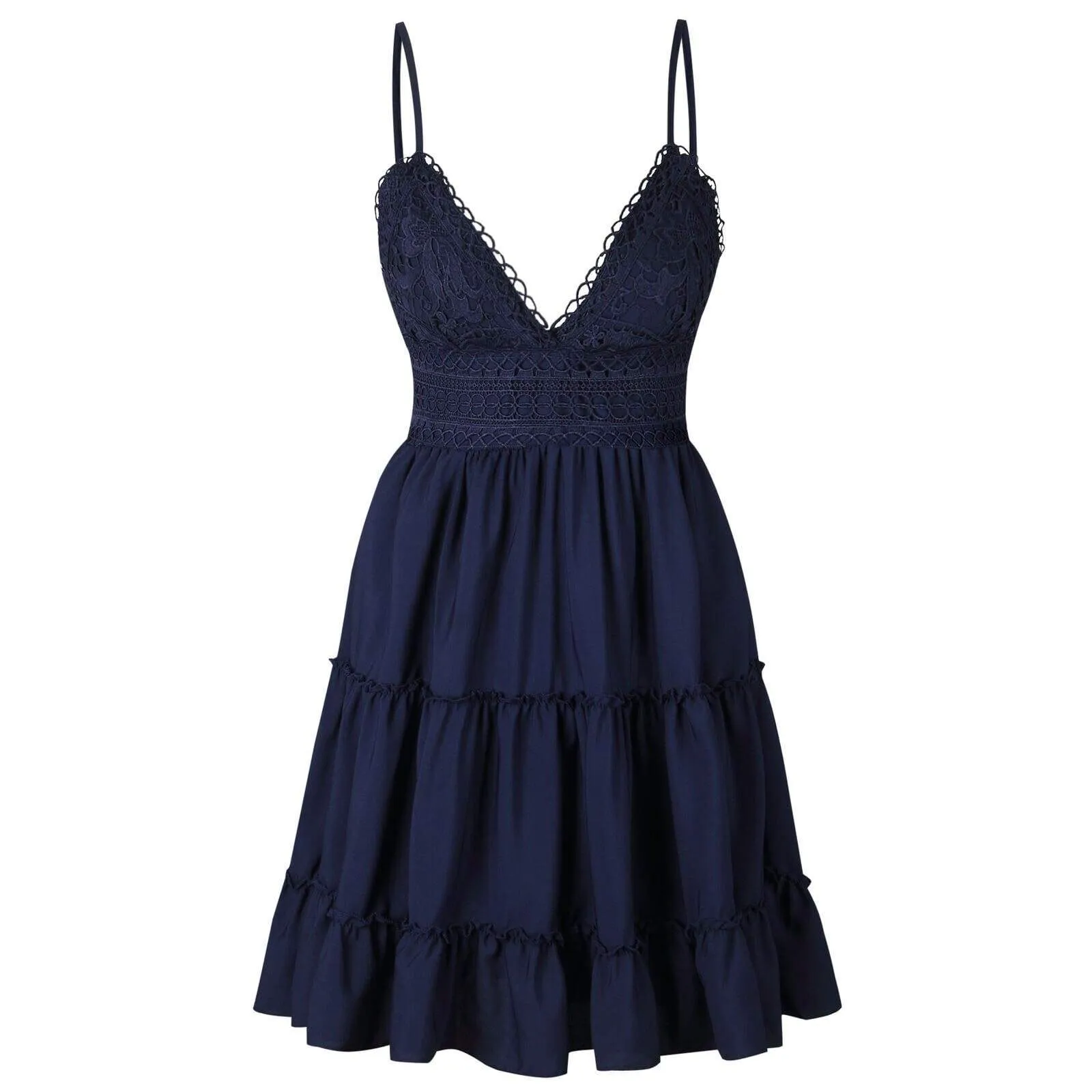 FashionSierra - Ladies Backless Strappy Lace Dress