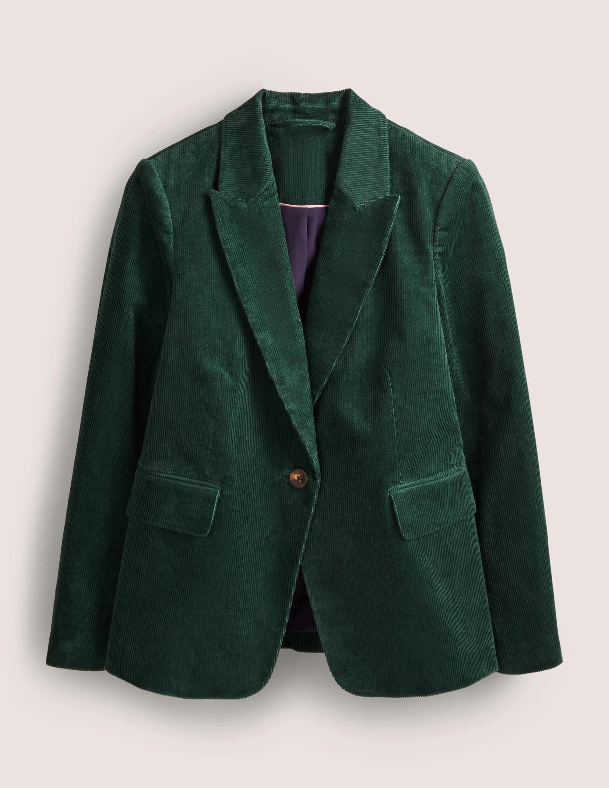 Fitted Corduroy Blazer-Trekking Green