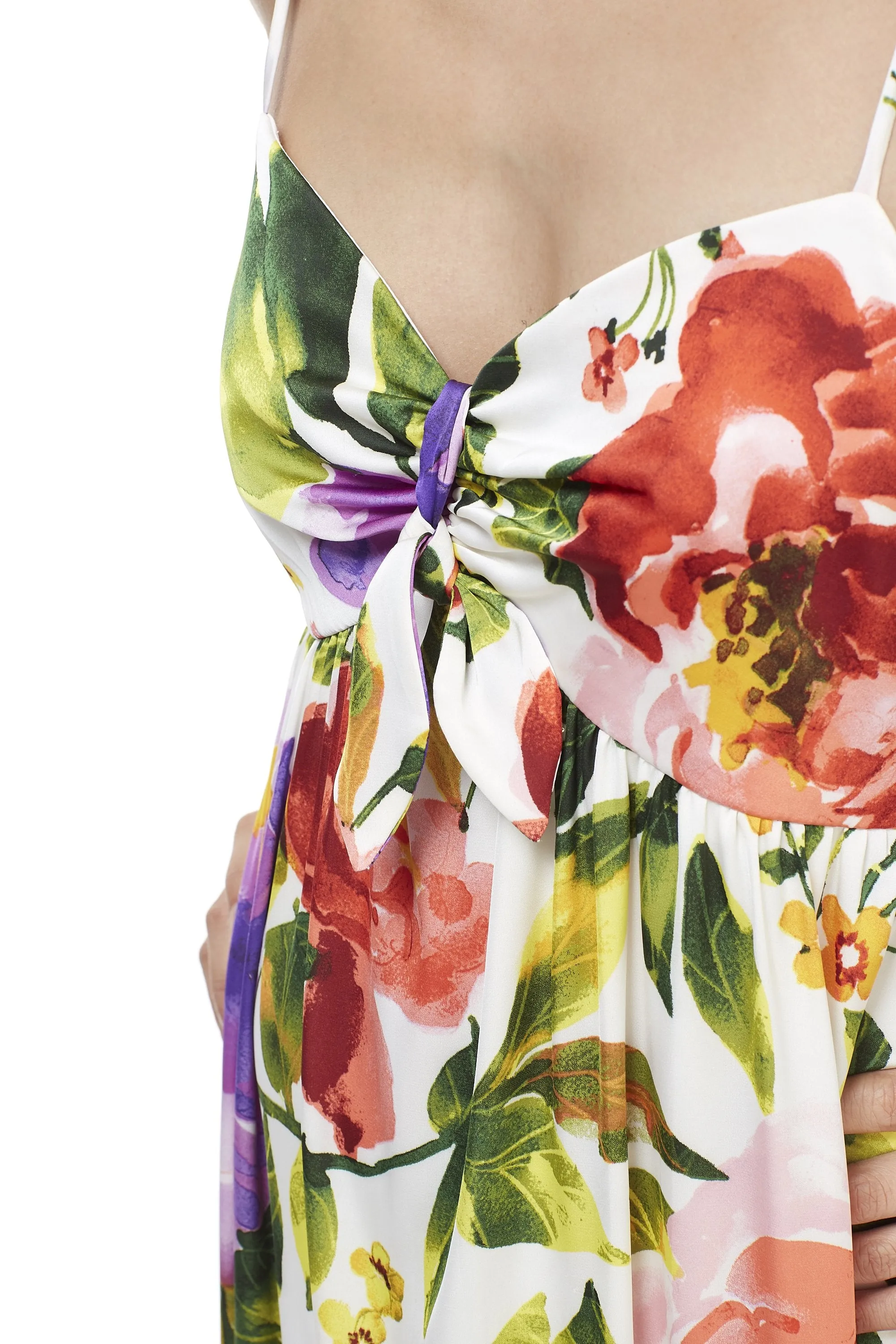 Floral Midi Knot Tie Sundress