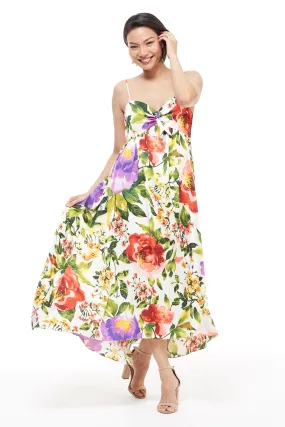 Floral Midi Knot Tie Sundress