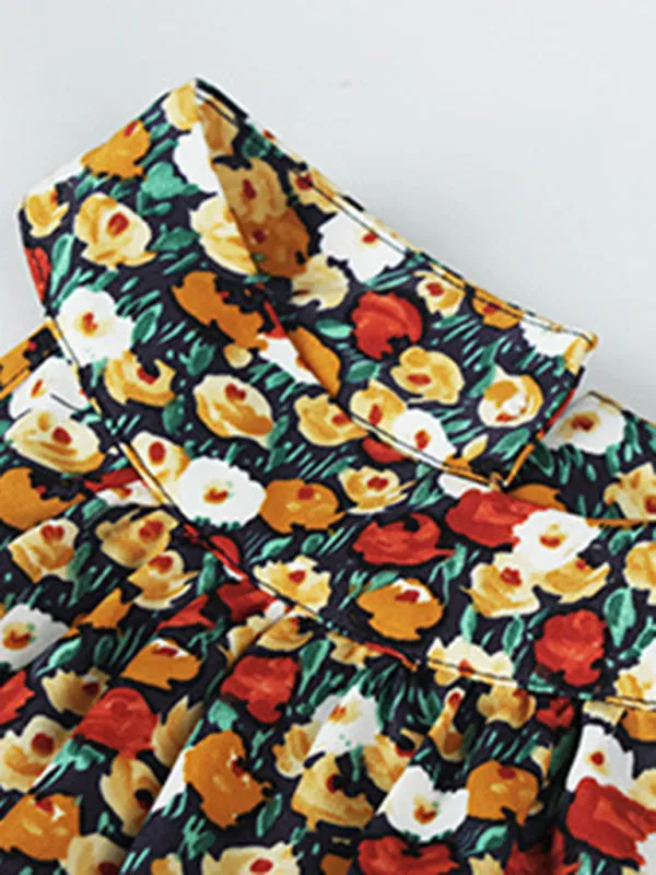 Floral Tiered Halter Tank Dress: Ditsy Print, Mid Calf Length