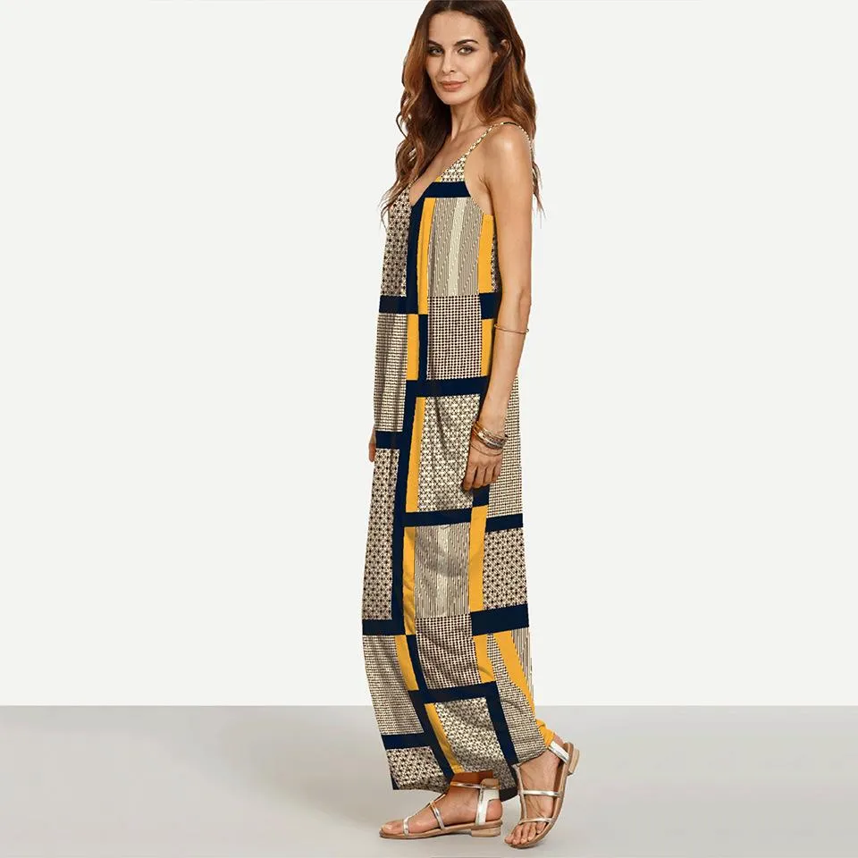 Geometric Art Boho Chic Long Sundress