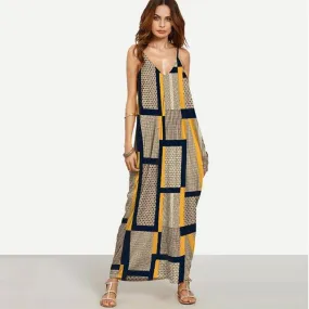 Geometric Art Boho Chic Long Sundress