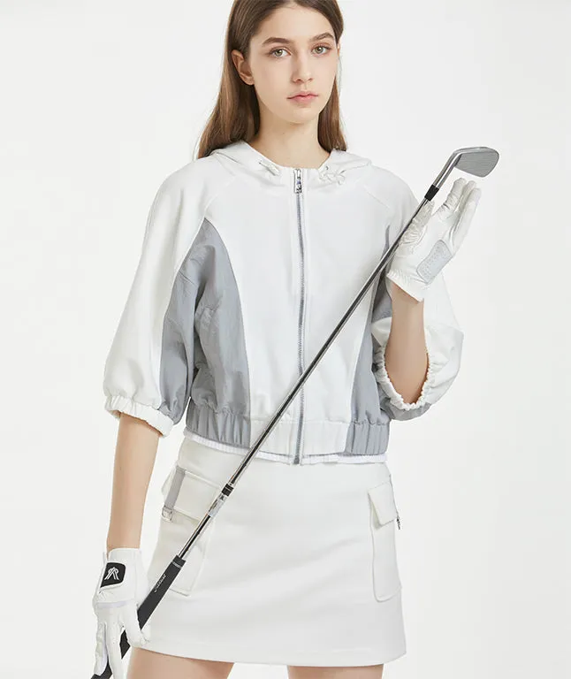 Grained Cargo Pocket Banding Skirt - White