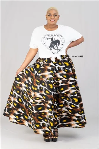 Kara Chic 7001MD Markdown Print Skirt