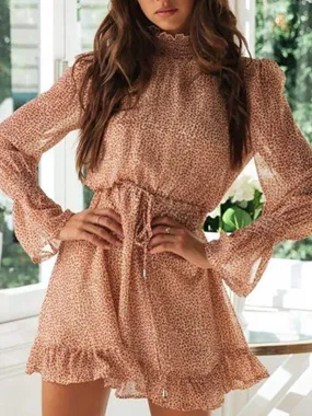 Long Sleeve Short Chiffon Sundress