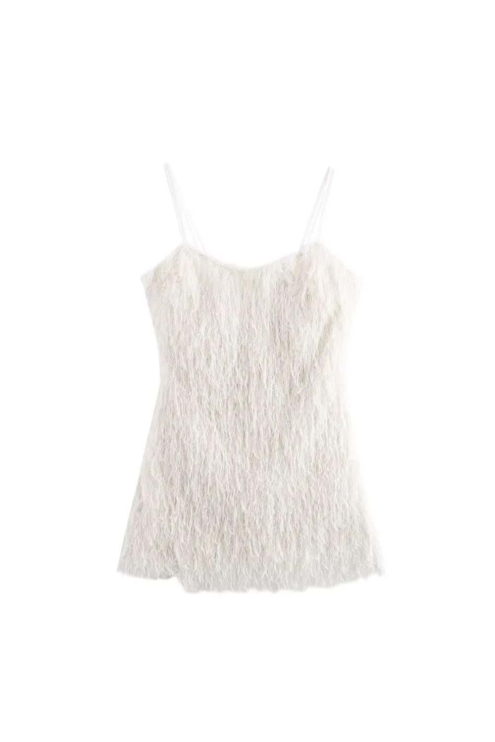 'Lulu' Metallic Hemline Tassel Detail Dress