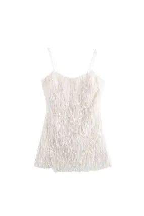 'Lulu' Metallic Hemline Tassel Detail Dress