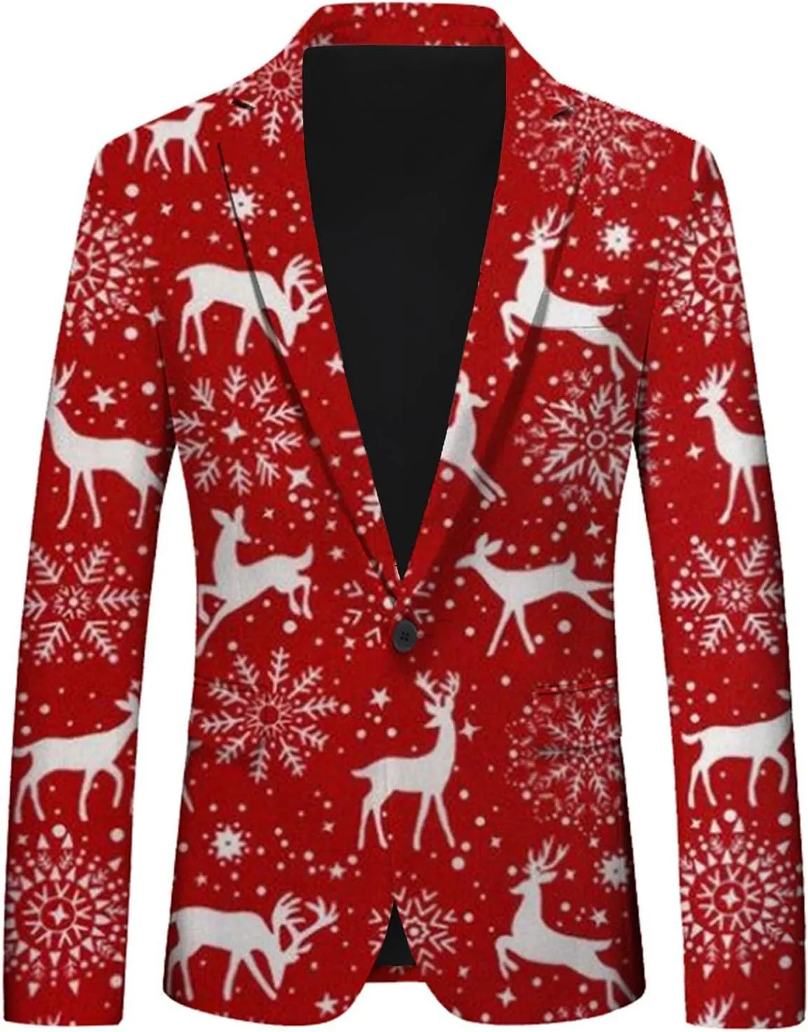 Mens Christmas Suit Jacket Ugly Christmas Blazer Jacket Funny Xmas Santa Party Blazers Sport Coat Christmas Suit for Men