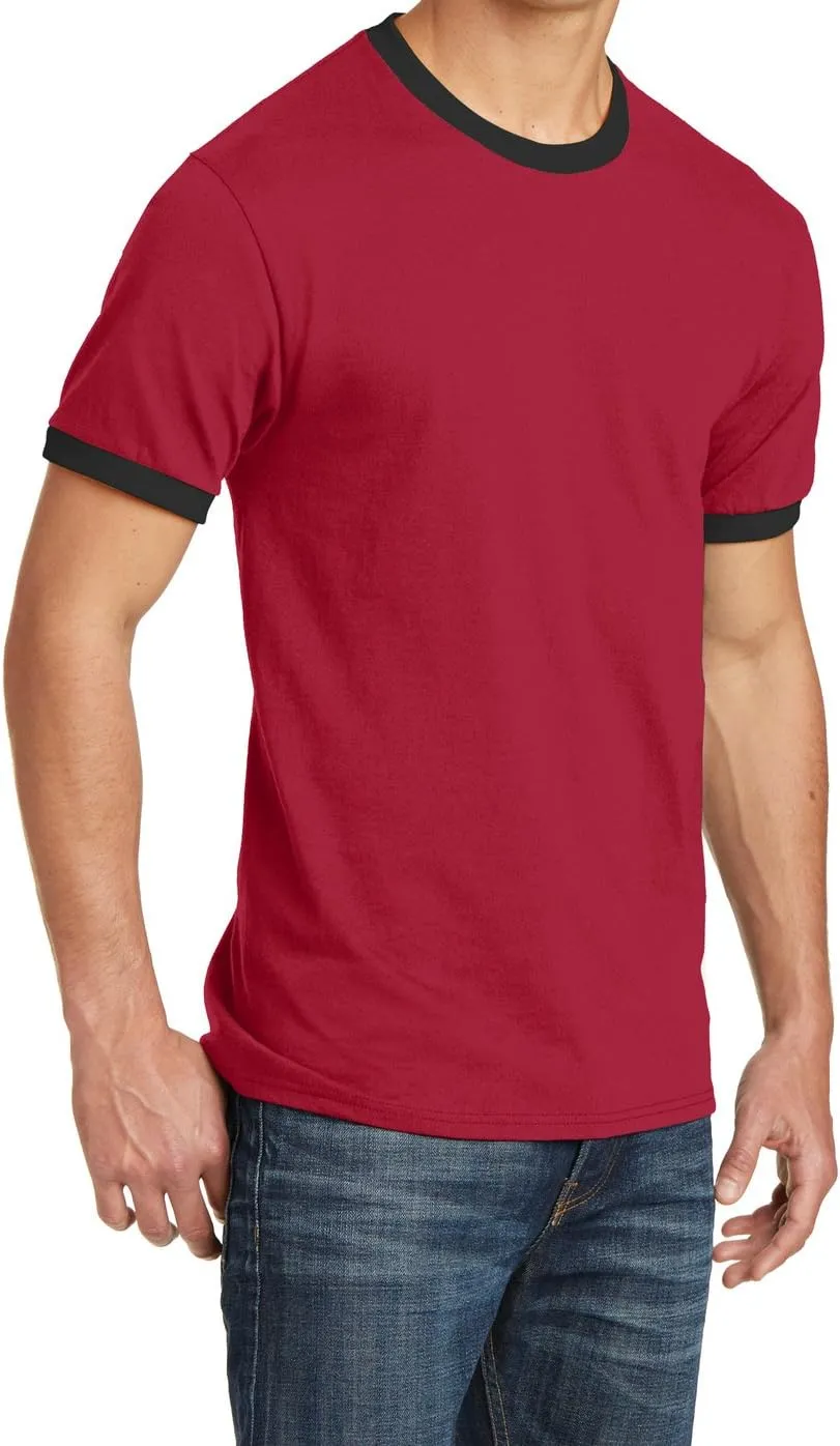 Men's Short Sleeve Core Cotton Soft Classic Ringer Tee