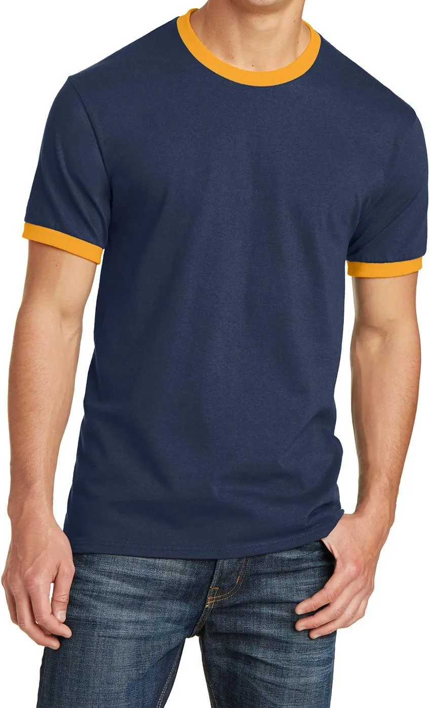 Men's Short Sleeve Core Cotton Soft Classic Ringer Tee