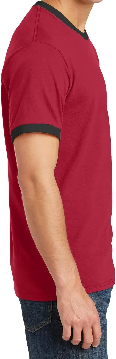 Men's Short Sleeve Core Cotton Soft Classic Ringer Tee