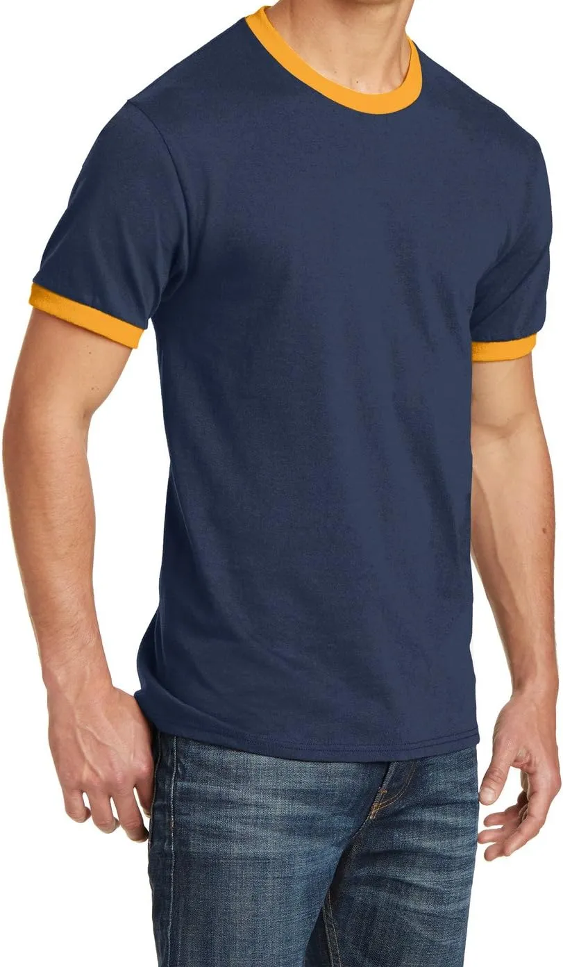 Men's Short Sleeve Core Cotton Soft Classic Ringer Tee