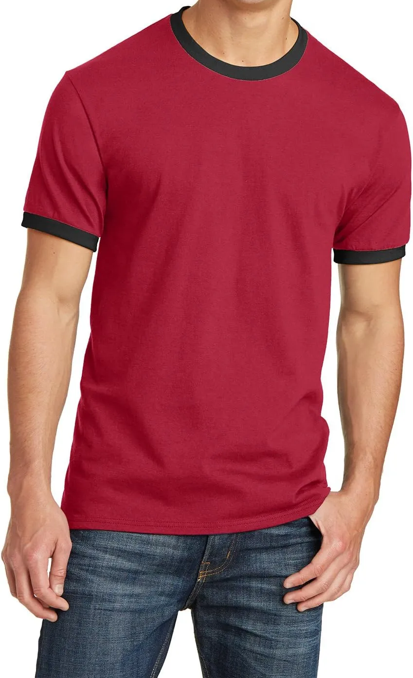 Men's Short Sleeve Core Cotton Soft Classic Ringer Tee