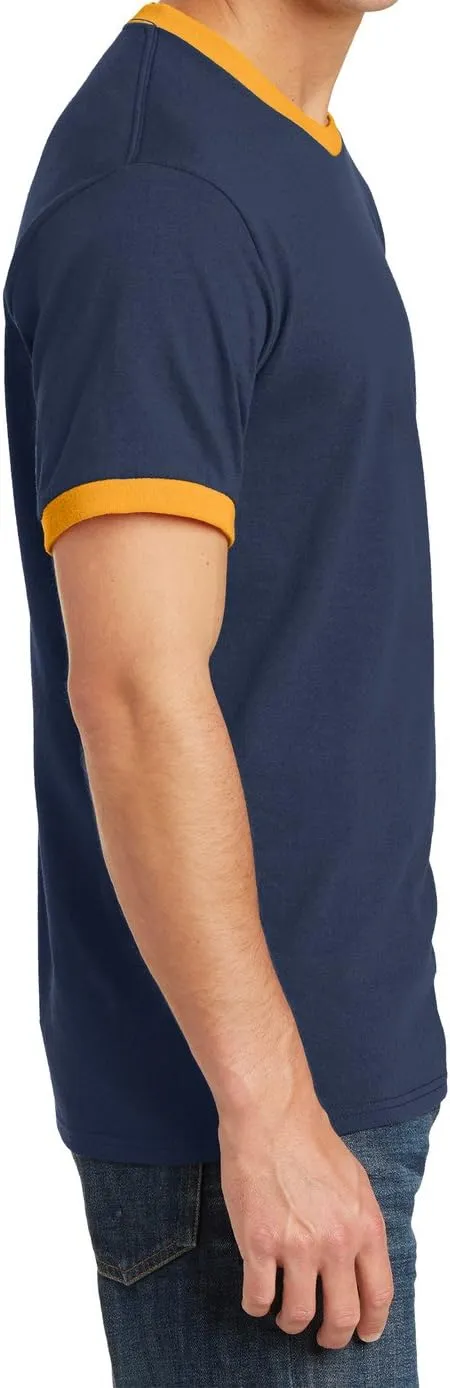 Men's Short Sleeve Core Cotton Soft Classic Ringer Tee