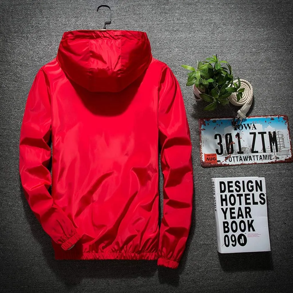 Men's Trench Coat Rain Jacket Windbreaker Lightweight Shell Raincoat With Hood For Golf Hiking Travel, M-7XL