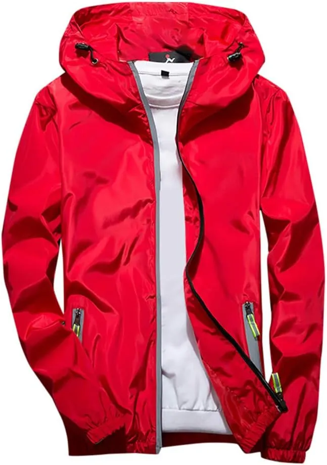 Men's Trench Coat Rain Jacket Windbreaker Lightweight Shell Raincoat With Hood For Golf Hiking Travel, M-7XL