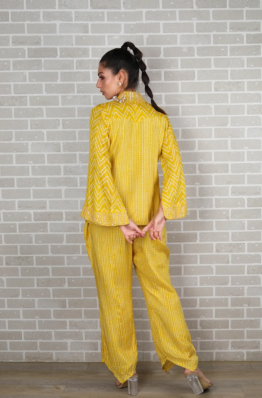 METTLE- Cutdana Blazer Jacket - Mustard