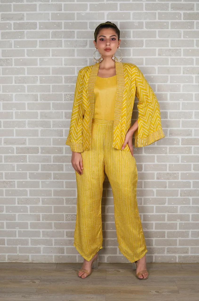METTLE- Cutdana Blazer Jacket - Mustard