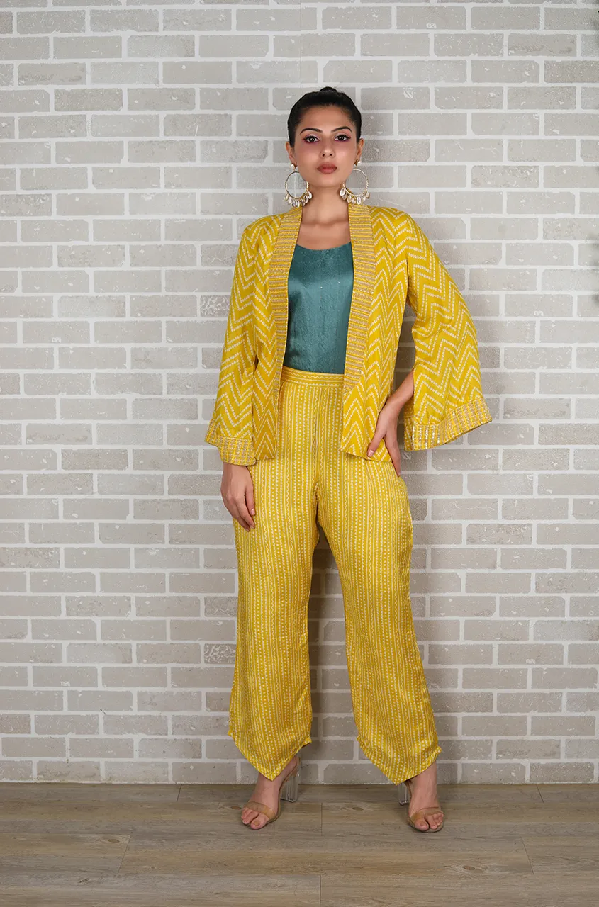 METTLE- Cutdana Blazer Jacket - Mustard