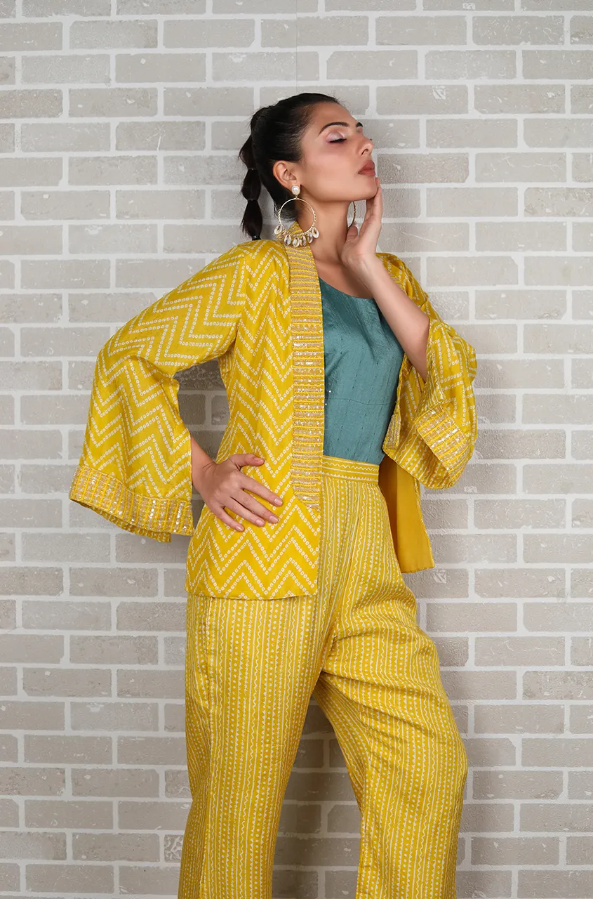 METTLE- Cutdana Blazer Jacket - Mustard