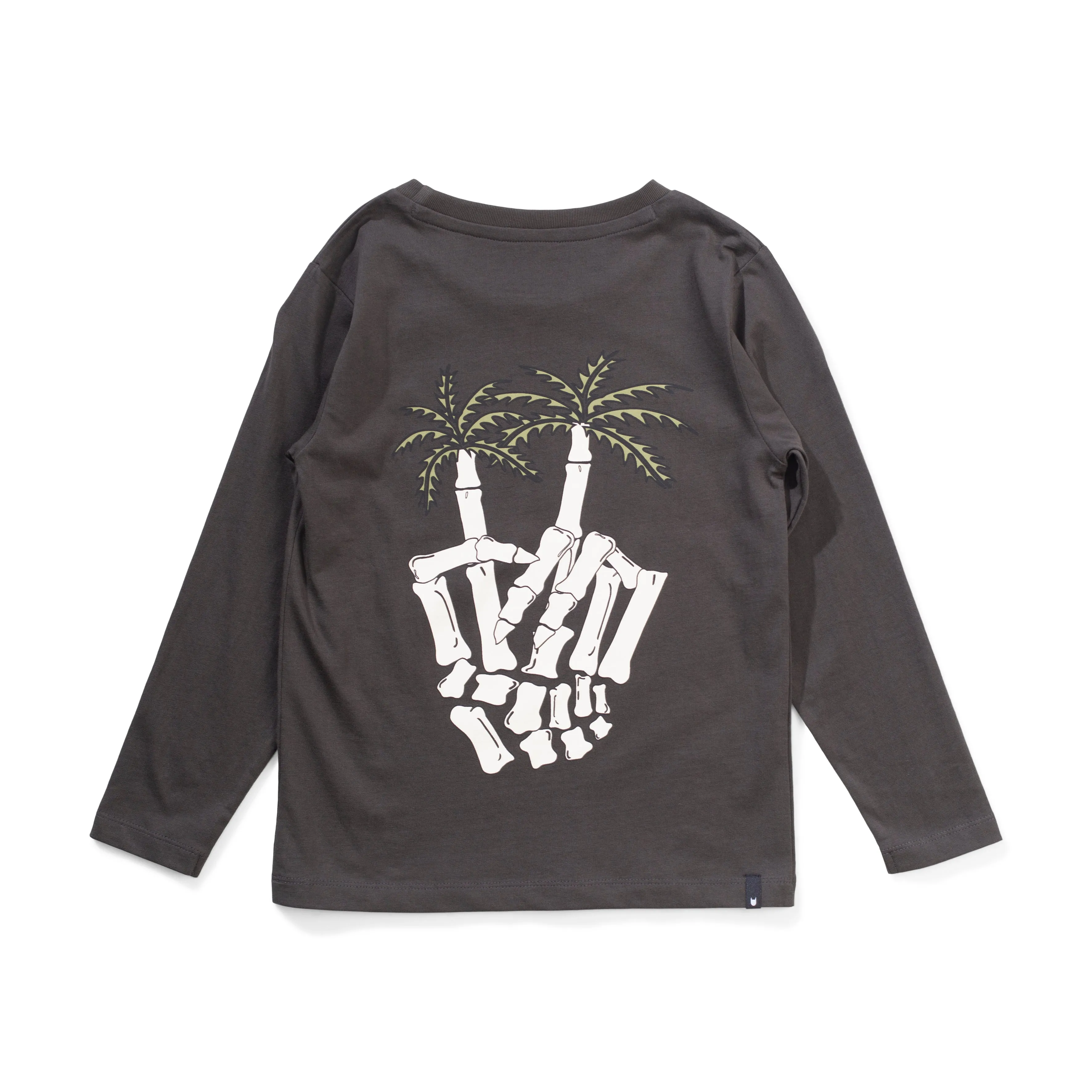 Munster Kids Palm Bones LS Tee - Soft Black