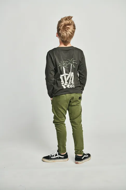 Munster Kids Palm Bones LS Tee - Soft Black