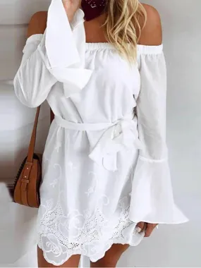 Off The Shoulder Short White Dress