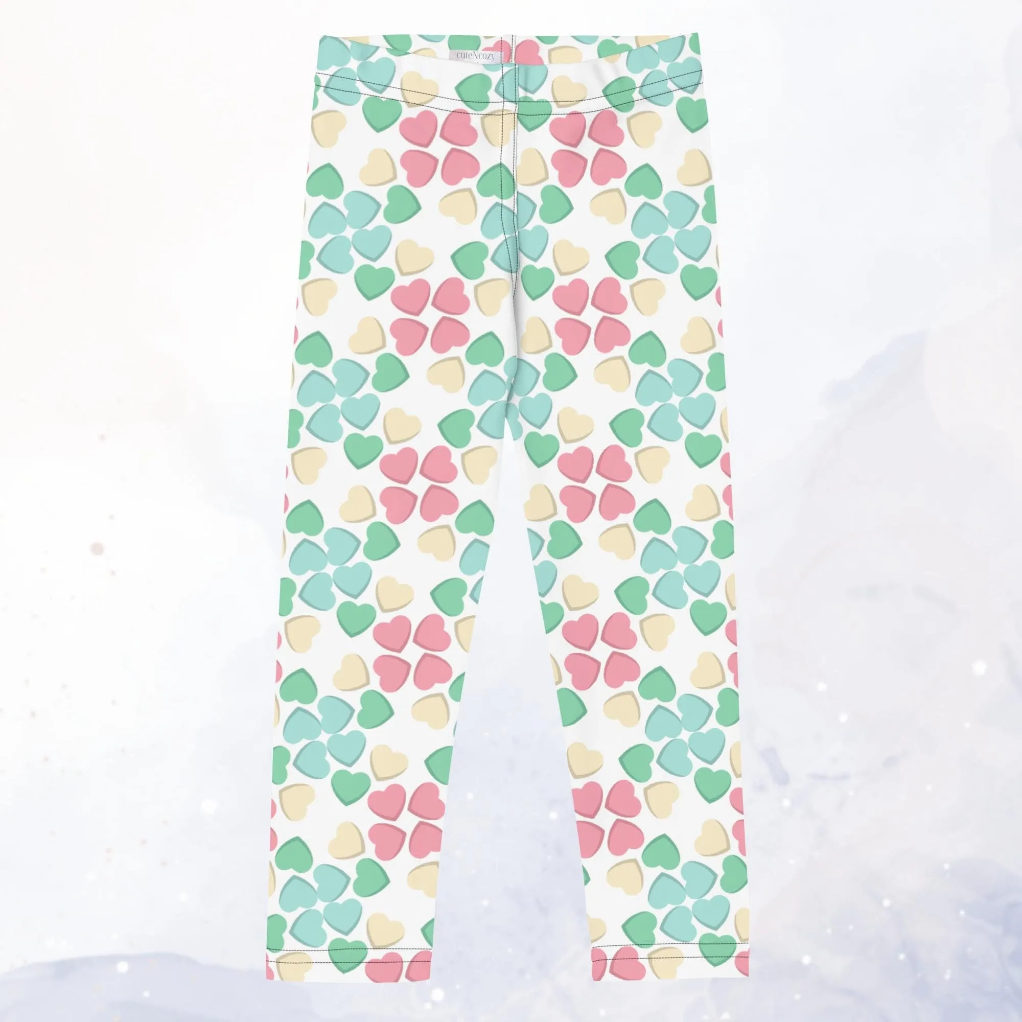 Pastel Candy Hearts Kid's Leggings