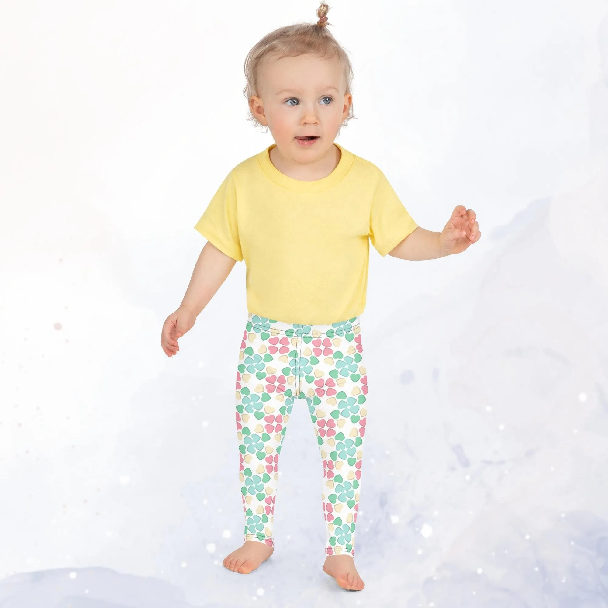 Pastel Candy Hearts Kid's Leggings