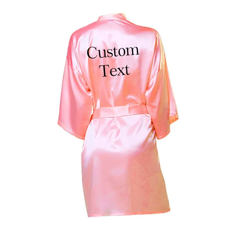 Personalised Bride Robe Custom Name Birthday And Bridesmaid Robe, Dressing Gown Satin Bridal Pajamas