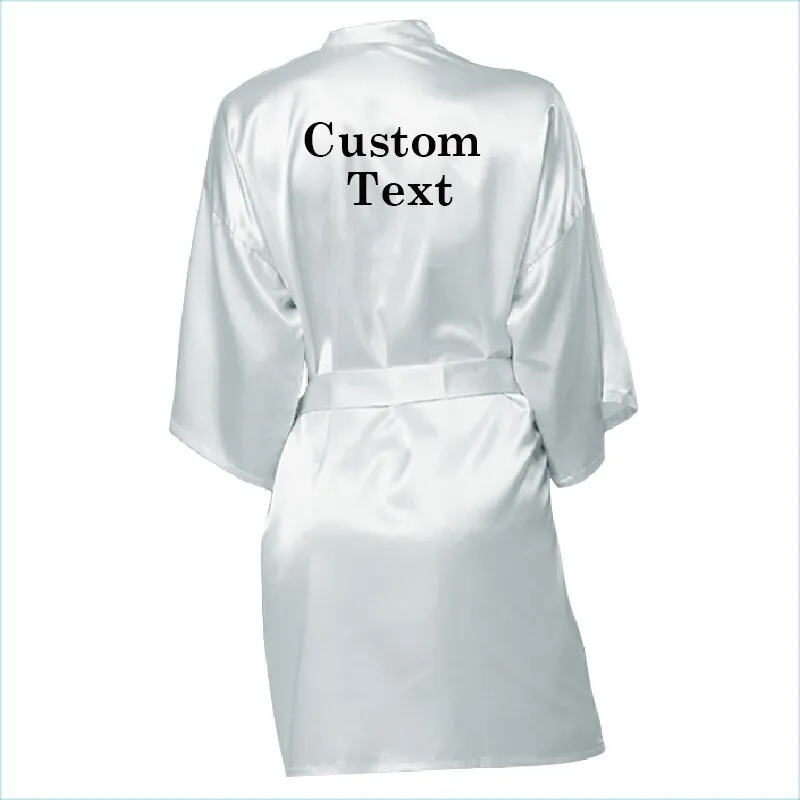 Personalised Bride Robe Custom Name Birthday And Bridesmaid Robe, Dressing Gown Satin Bridal Pajamas