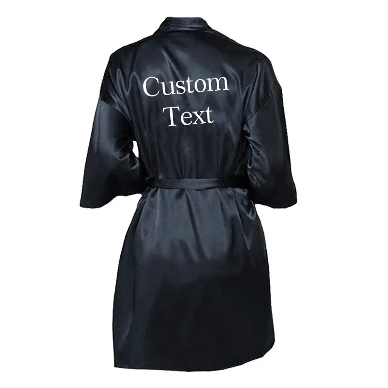 Personalised Bride Robe Custom Name Birthday And Bridesmaid Robe, Dressing Gown Satin Bridal Pajamas
