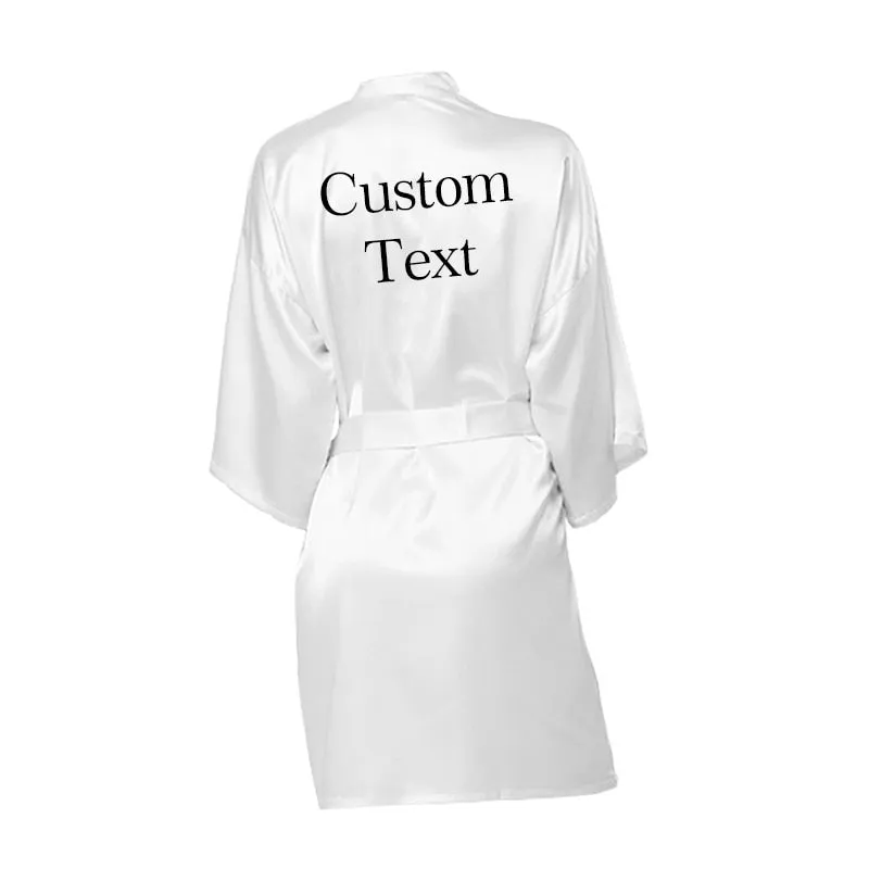 Personalised Bride Robe Custom Name Birthday And Bridesmaid Robe, Dressing Gown Satin Bridal Pajamas