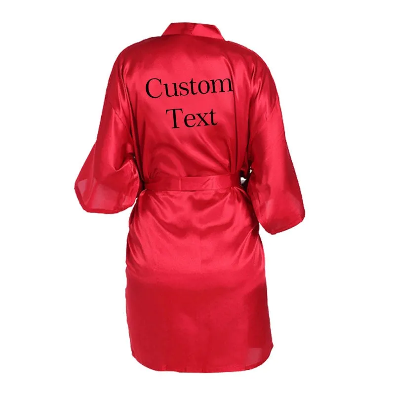 Personalised Bride Robe Custom Name Birthday And Bridesmaid Robe, Dressing Gown Satin Bridal Pajamas